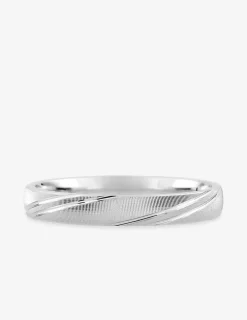 Alliance 3 mm en or blanc 750 ‰, détails fantaisie - Mariage