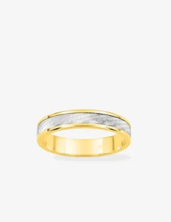 Alliance 4 mm en or jaune et blanc 750 ‰ - Mariage
