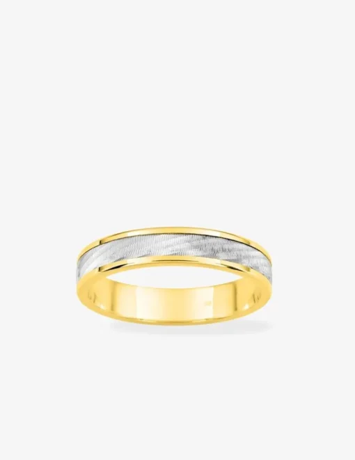 Alliance 4 mm en or jaune et blanc 750 ‰ - Mariage