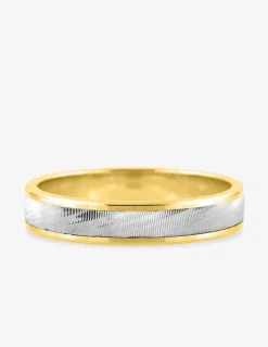 Alliance 4 mm en or jaune et blanc 750 ‰ - Mariage