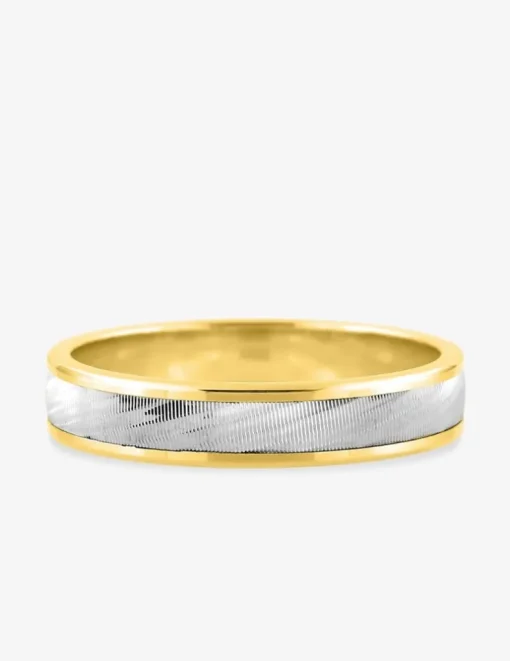 Alliance 4 mm en or jaune et blanc 750 ‰ - Mariage