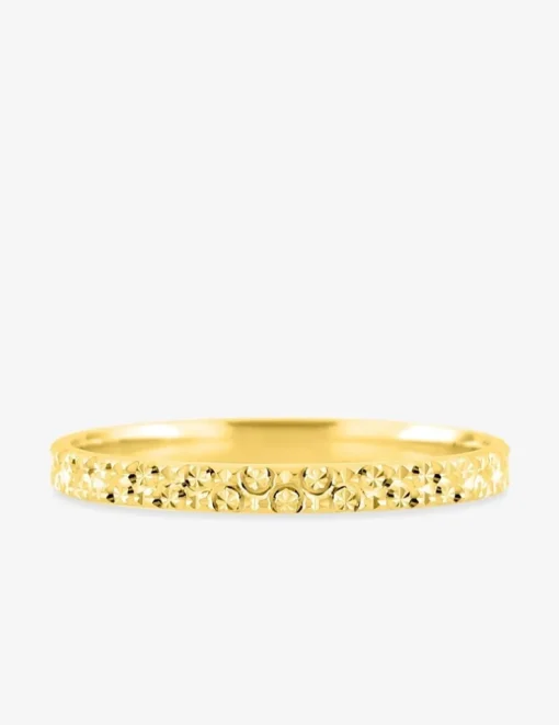 Alliance 2 mm en or jaune 750 ‰, détails fantaisie - Mariage