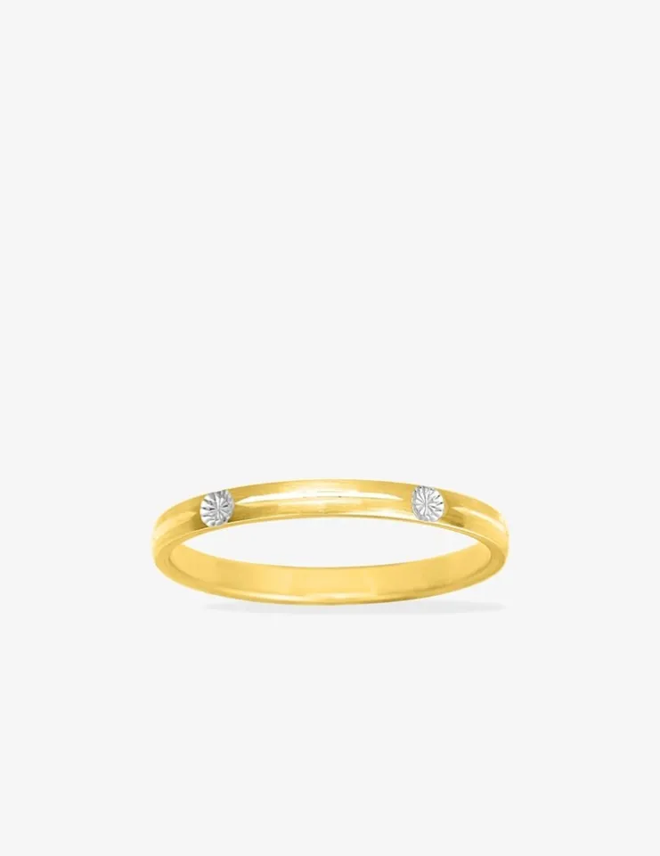 Alliance bicolore effet empierré or 750‰ 2 mm SO OR