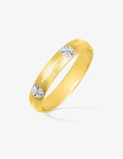 Alliance bicolore effet empierré or 750‰ 3,5 mm SO OR