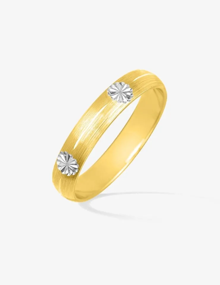 Alliance bicolore effet empierré or 750‰ 3,5 mm SO OR