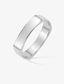 Alliance carrée argent rhodié 925 ‰ 4 mm SO OR