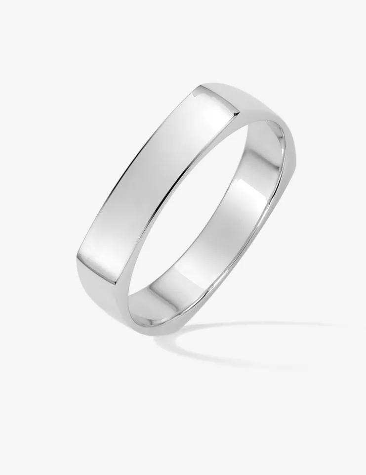 Alliance carrée argent rhodié 925 ‰ 4 mm SO OR