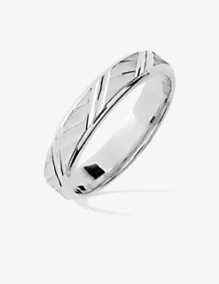 Alliance ciselée 4 mm argent 925‰ rhodié - Mariage