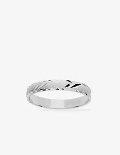 Alliance ciselée 3 mm argent 925‰ rhodié - Mariage