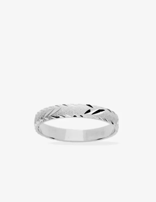 Alliance ciselée 3 mm argent 925‰ rhodié - Mariage