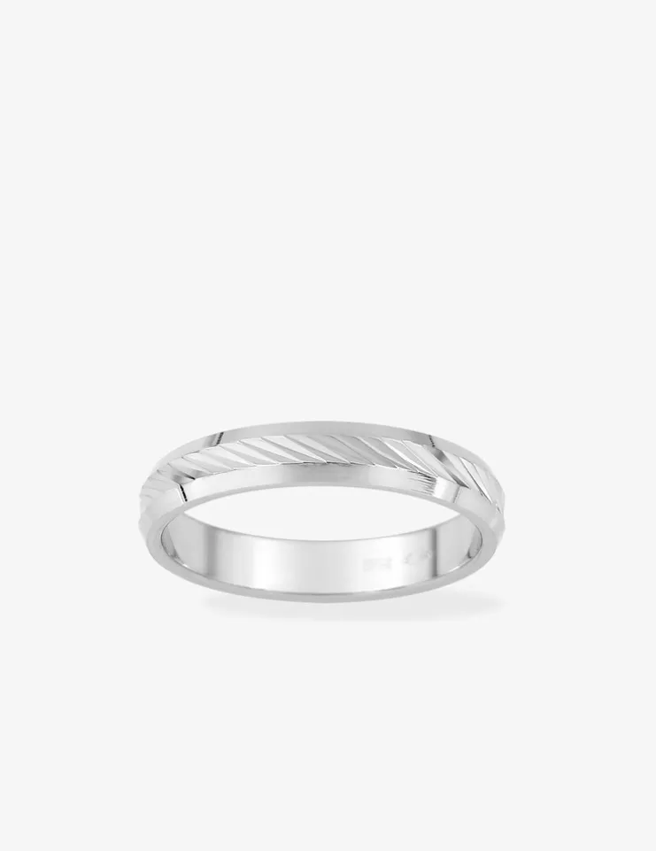Alliance ciselée argent rhodié 925 ‰ 3 mm SO OR