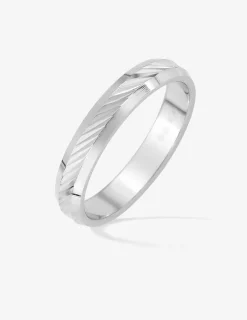 Alliance ciselée argent rhodié 925 ‰ 3 mm SO OR