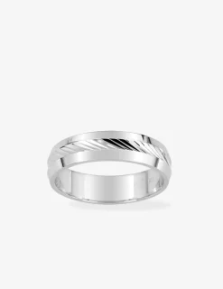 Alliance ciselée argent rhodié 925 ‰ 4 mm SO OR