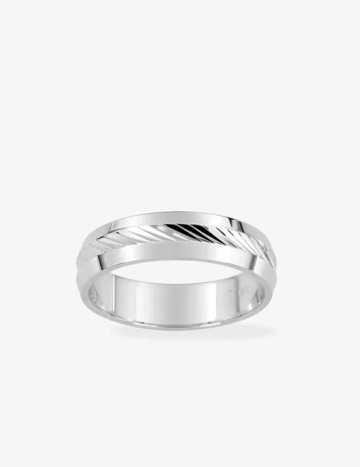 Alliance ciselée argent rhodié 925 ‰ 4 mm SO OR