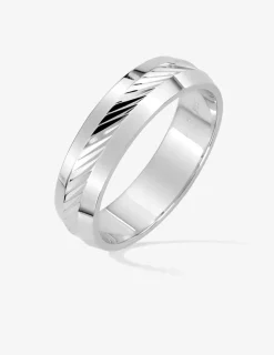 Alliance ciselée argent rhodié 925 ‰ 4 mm SO OR