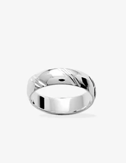 Alliance ciselée demi-jonc argent rhodié 925 ‰ 5 mm SO OR