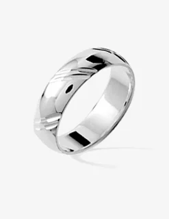 Alliance ciselée demi-jonc argent rhodié 925 ‰ 5 mm SO OR