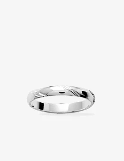 Alliance ciselée demi-jonc argent rhodié 925 ‰ 3 mm SO OR