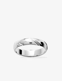 Alliance ciselée demi-jonc argent rhodié 925 ‰ 4 mm SO OR