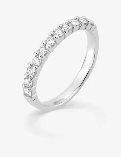 Alliance classique en or blanc 750 ‰, 11 diamants 0,50 ct - Mariage