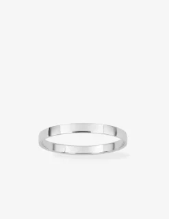 Alliance demi-bombée 2 mm en or blanc 750 ‰ - Mariage