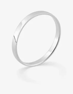 Alliance demi-bombée 2 mm en or blanc 750 ‰ - Mariage