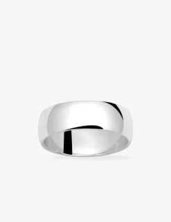 Alliance demi-jonc 6 mm argent 925‰ rhodié - Mariage