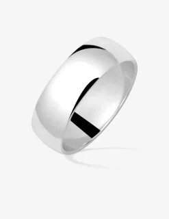 Alliance demi-jonc 6 mm argent 925‰ rhodié - Mariage