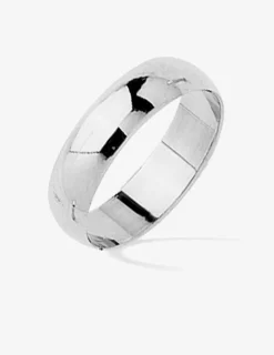 Alliance demi-jonc 5 mm or blanc 750‰ - Mariage