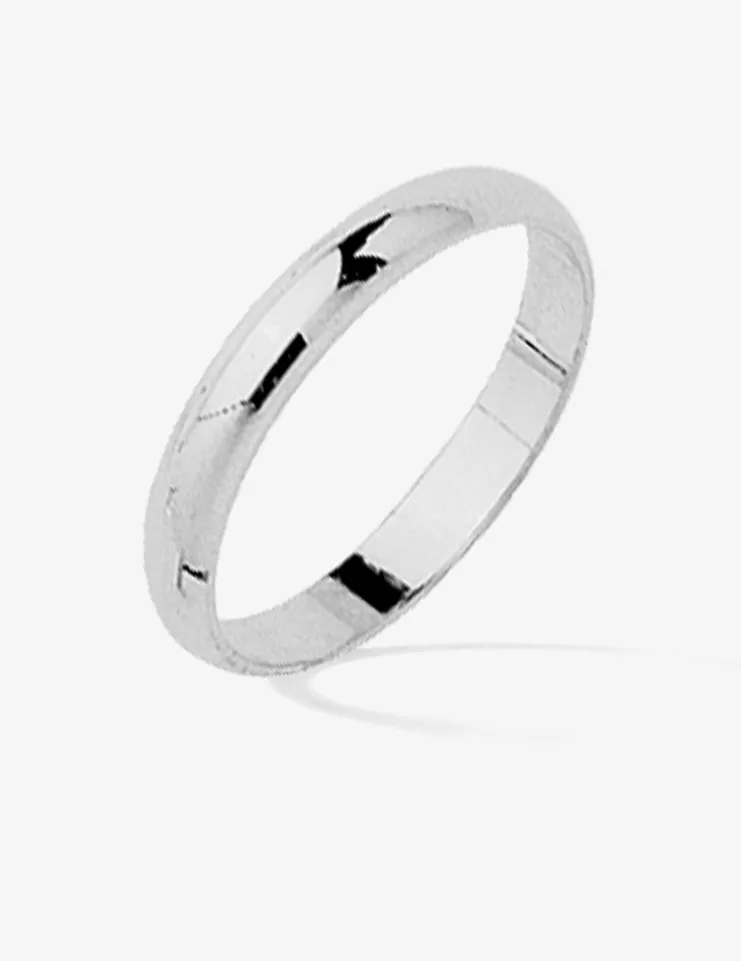 Alliance demi-jonc 3 mm or blanc 750‰ - Mariage