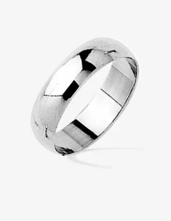 Alliance demi-jonc argent rhodié 925 ‰ 5 mm SO OR