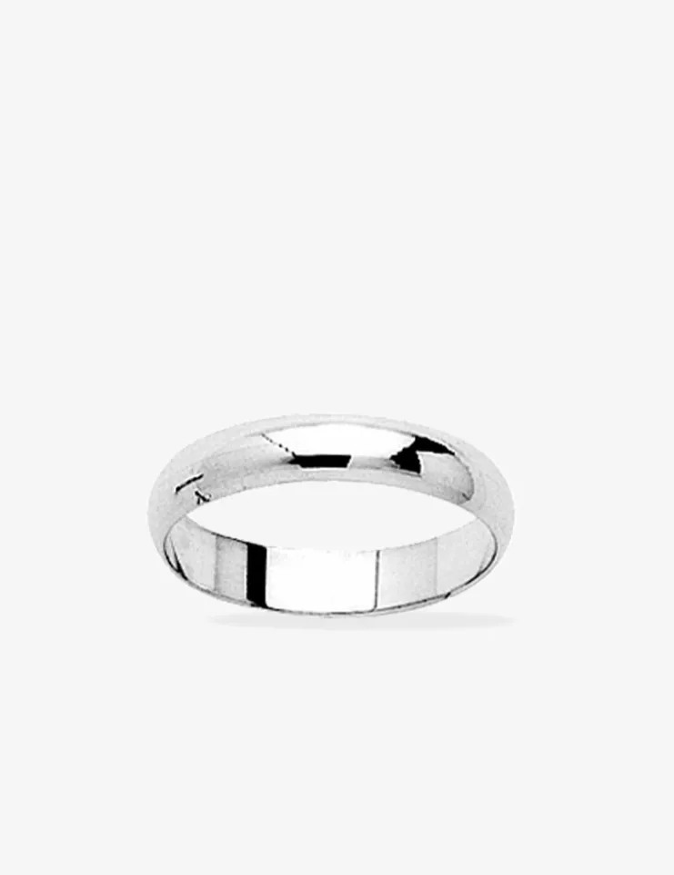 Alliance demi-jonc argent rhodié 925 ‰ 4 mm SO OR