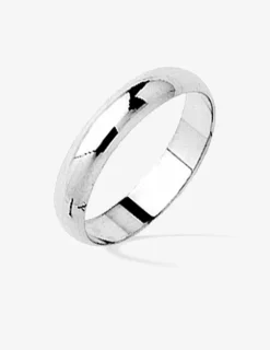 Alliance demi-jonc argent rhodié 925 ‰ 4 mm SO OR