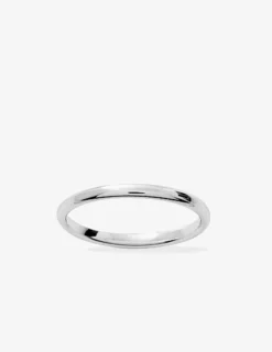 Alliance demi-jonc confort 2 mm en or blanc 750 ‰ - Mariage