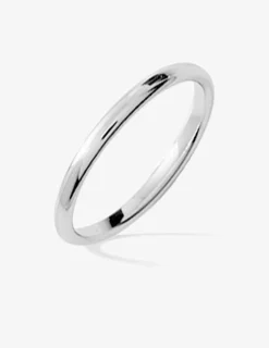 Alliance demi-jonc confort 2 mm en or blanc 750 ‰ - Mariage