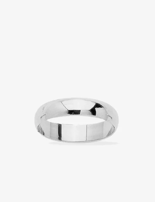 Alliance demi-jonc en argent 925 ‰ rhodié 4,5 mm - Mariage