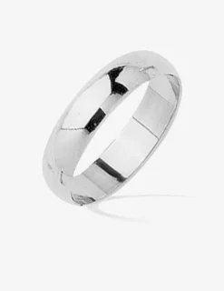 Alliance demi-jonc en argent 925 ‰ rhodié 4,5 mm - Mariage