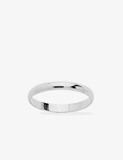 Alliance demi-jonc en argent 925 ‰ rhodié - Mariage
