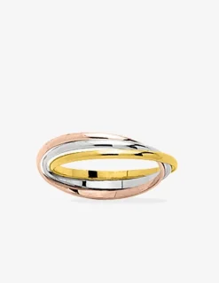 Alliance demi-jonc tricolore or 750‰ - Mariage