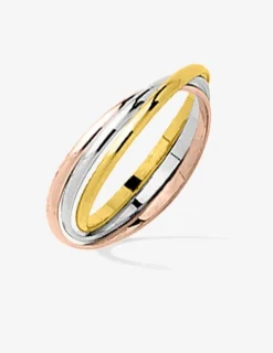 Alliance demi-jonc tricolore or 750‰ - Mariage