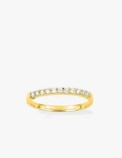 Alliance demi-tour classique en or jaune 750 ‰, diamants 0,20 ct - Mariage