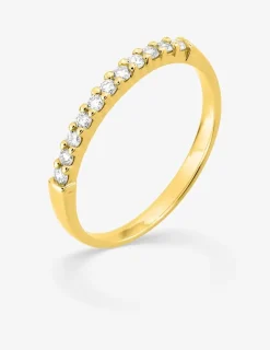 Alliance demi-tour classique en or jaune 750 ‰, diamants 0,20 ct - Mariage