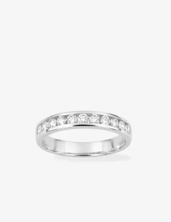 Alliance demi-tour en or blanc 750 ‰, 11 diamants 0,50 ct SO OR