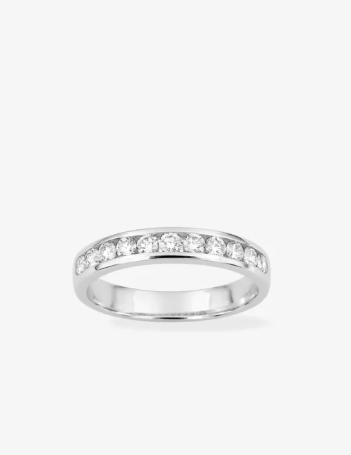 Alliance demi-tour en or blanc 750 ‰, 11 diamants 0,50 ct SO OR