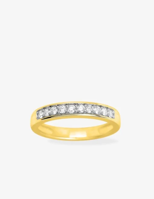 Alliance demi-tour en or jaune 750 ‰ et diamants 0,30 ct SO OR