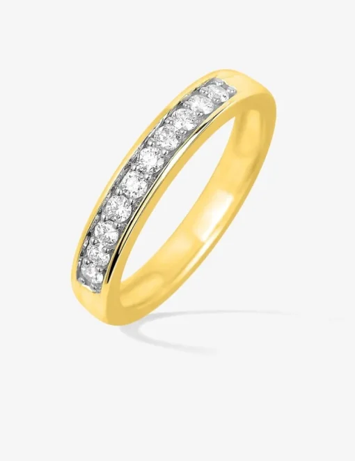 Alliance demi-tour en or jaune 750 ‰ et diamants 0,30 ct SO OR