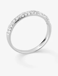 Alliance en or blanc 750 ‰, 37 diamants 0,25 ct - Mariage