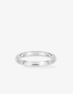 Alliance en or blanc 750 ‰, diamants 0,10 ct - Mariage