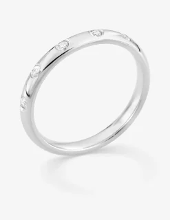 Alliance en or blanc 750 ‰, diamants 0,10 ct - Mariage