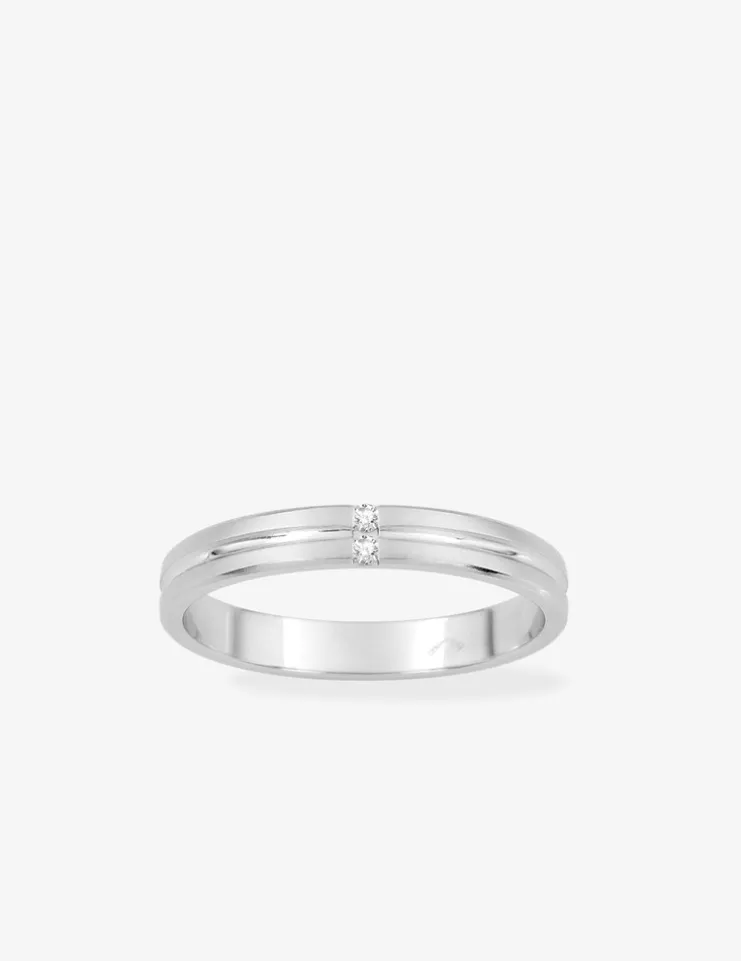 Alliance en or blanc 750 ‰, diamants 0,02 ct SO OR